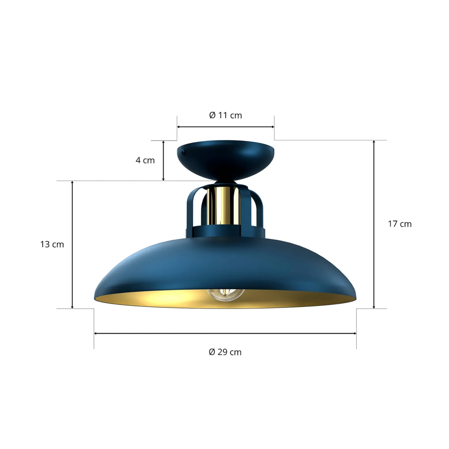 Deckenlampe Felix, blau/gold