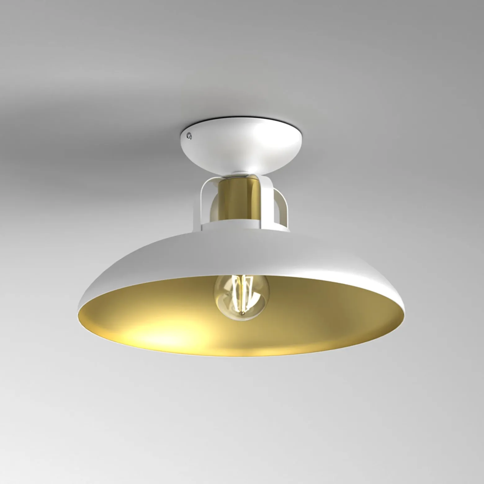 Deckenlampe Felix, weiß/gold