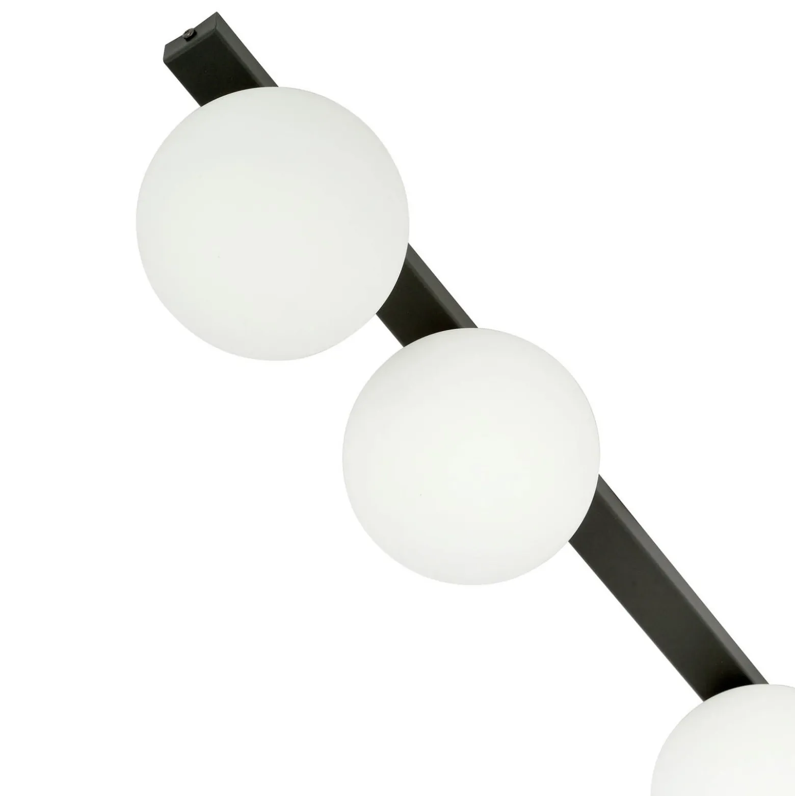 Deckenlampe Fit, schwarz/opal, dreiflammig