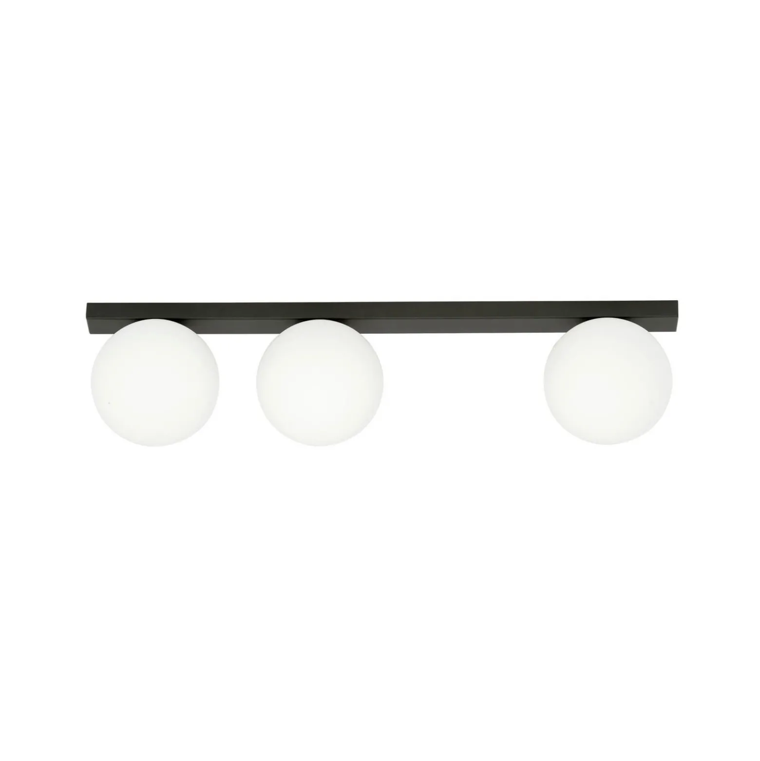 Deckenlampe Fit, schwarz/opal, dreiflammig