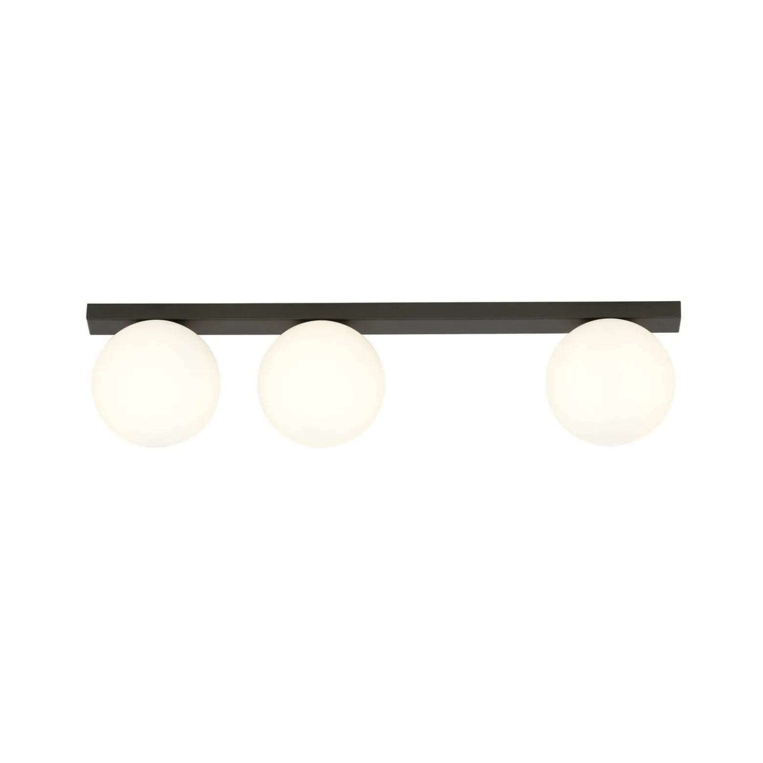 Deckenlampe Fit, schwarz/opal, dreiflammig