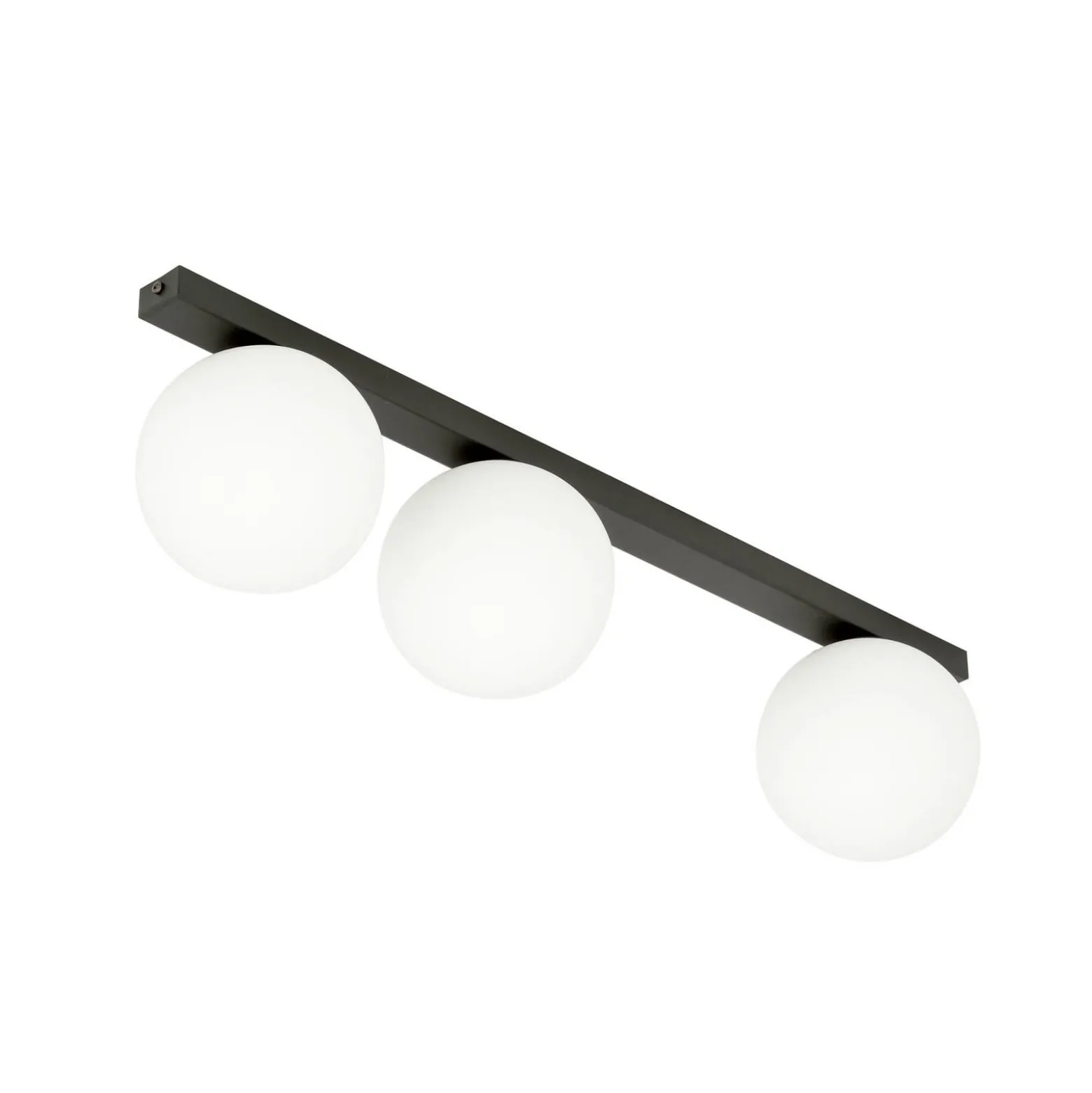 Deckenlampe Fit, schwarz/opal, dreiflammig