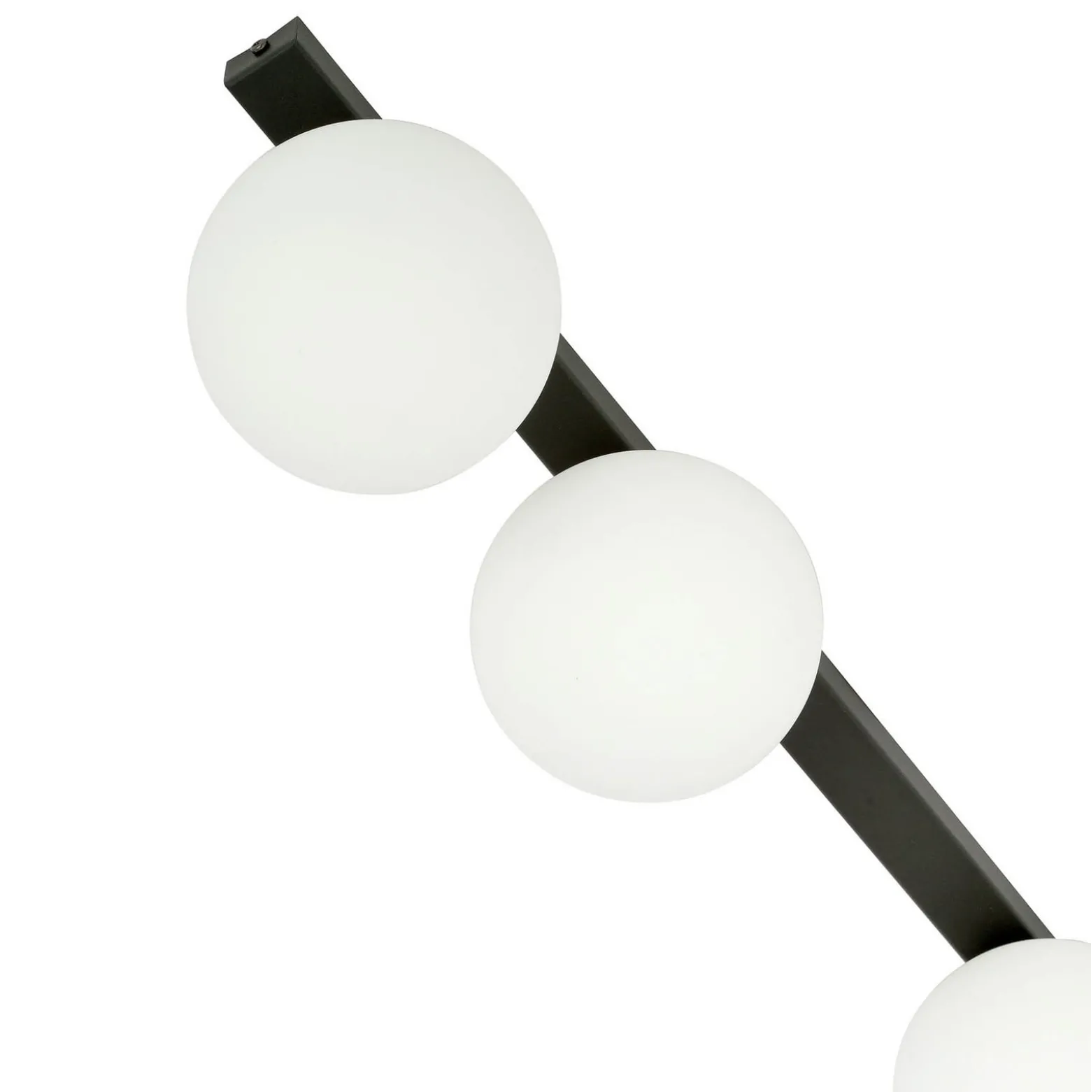 Deckenlampe Fit, schwarz/opal, dreiflammig