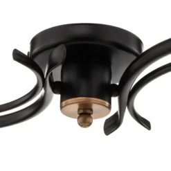 Deckenlampe Flora, 2 Glasschirme, schwarz/messing