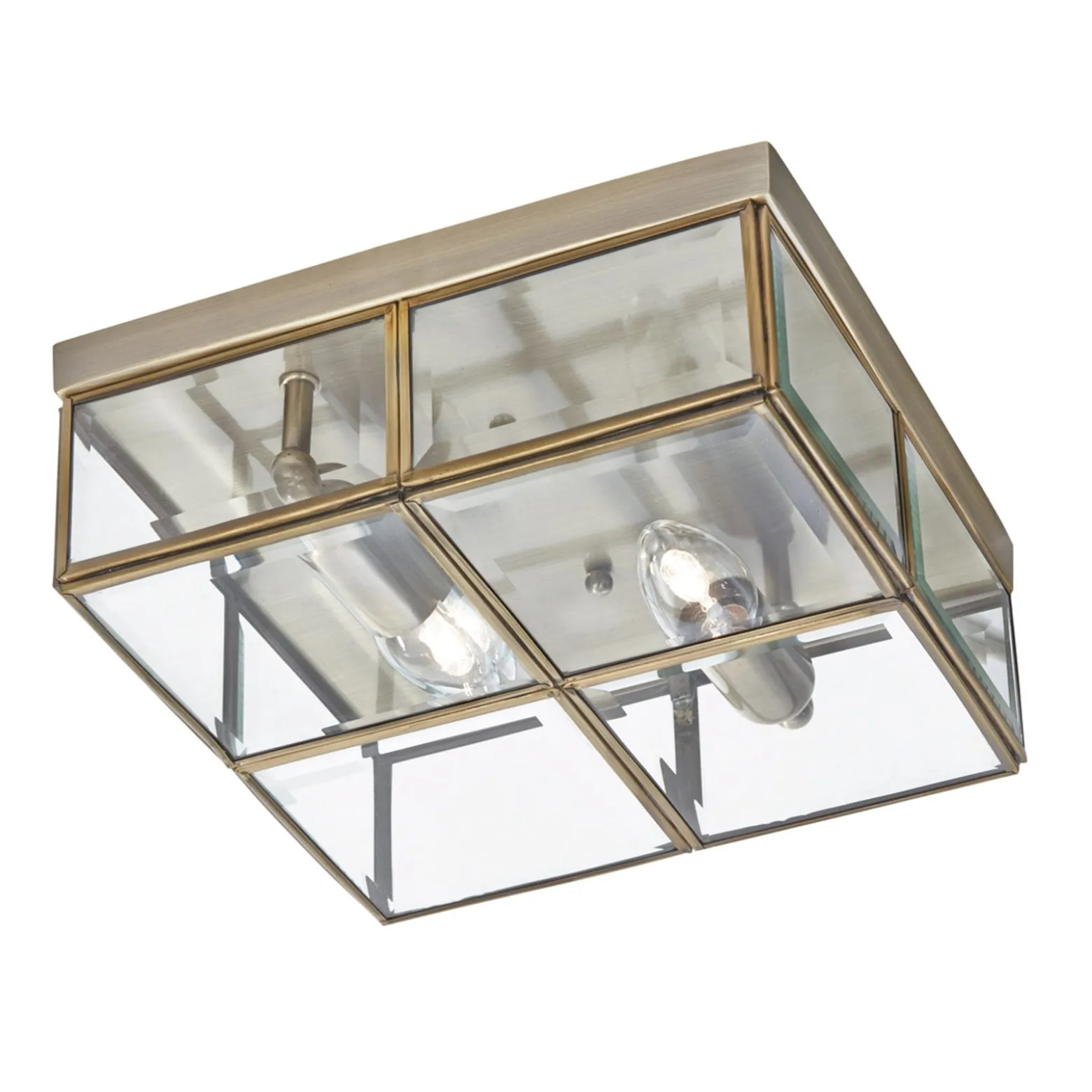 Deckenlampe Flush Klassik, 25x25cm, messing antik