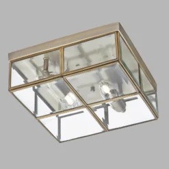 Deckenlampe Flush Klassik, 25x25cm, messing antik