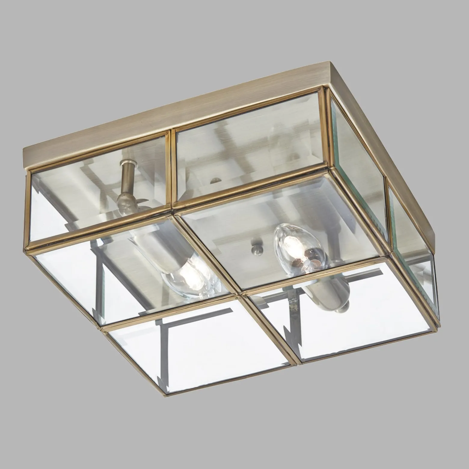 Deckenlampe Flush Klassik, 25x25cm, messing antik
