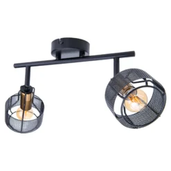 Deckenlampe Foro, zweiflammig, schwarz/gold