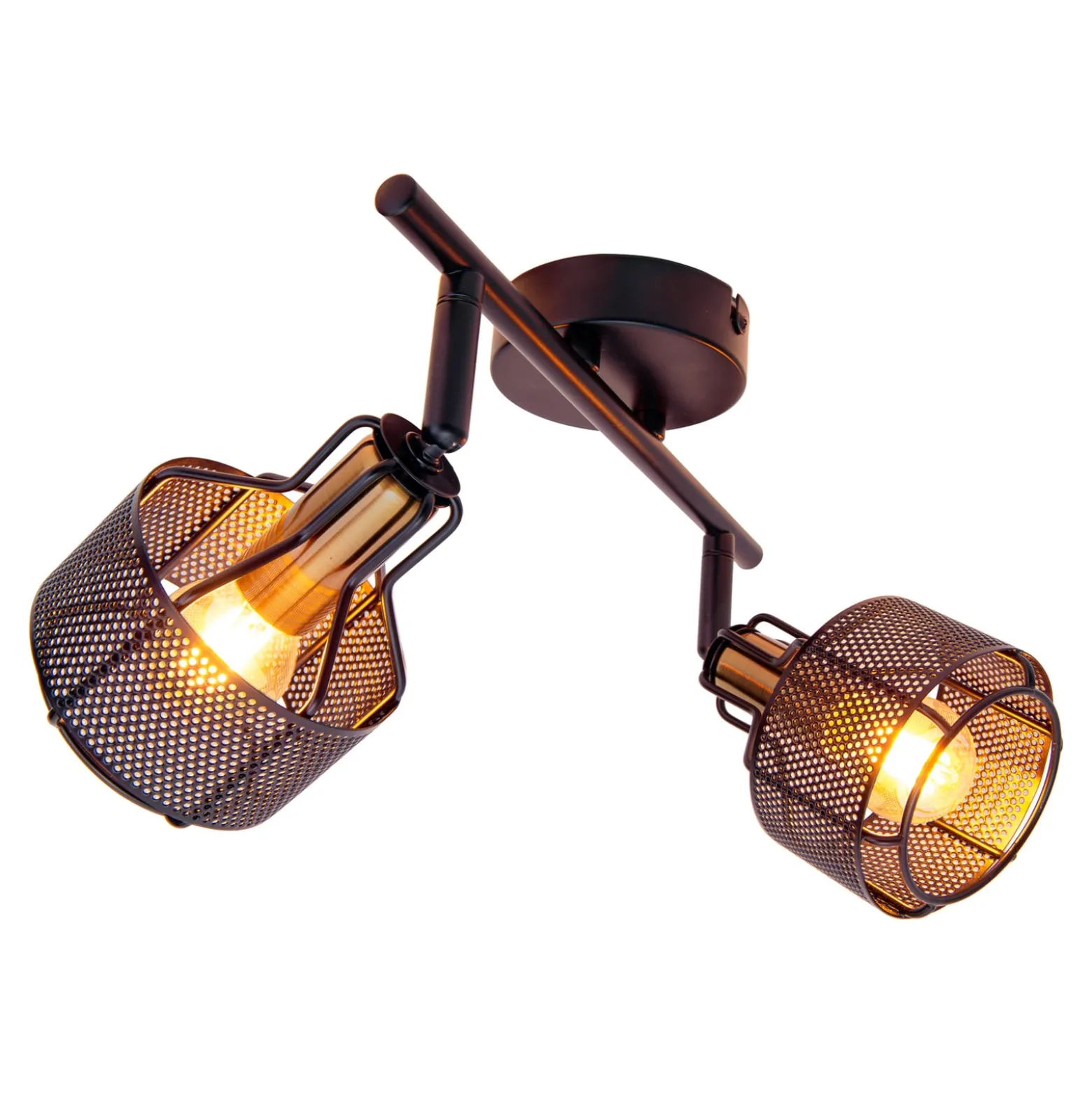 Deckenlampe Foro, zweiflammig, schwarz/gold