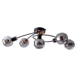 Deckenlampe Fumoso, fünfflammig, schwarz