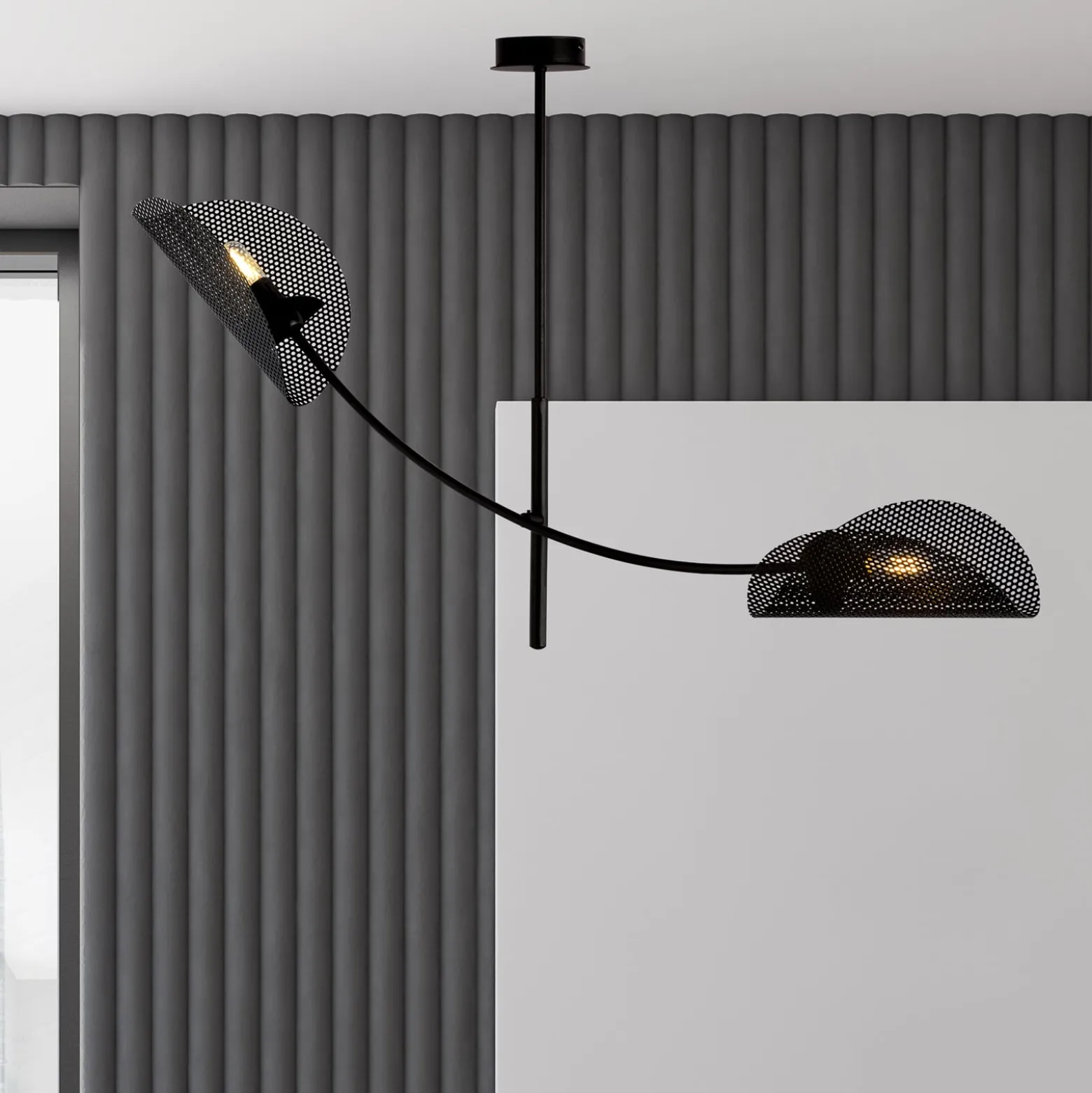 Deckenlampe Gladio, schwarz, zweiflammig