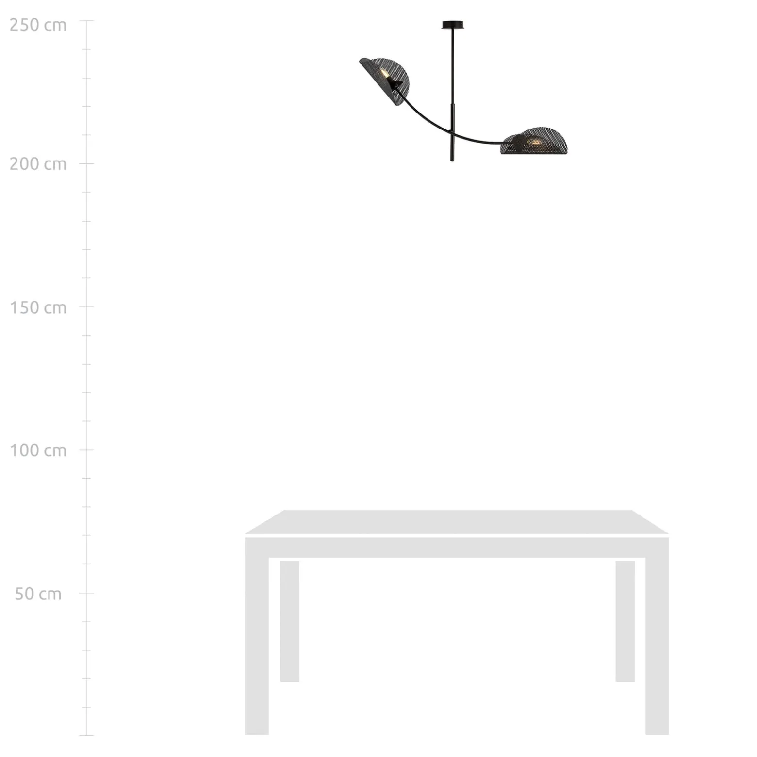 Deckenlampe Gladio, schwarz, zweiflammig