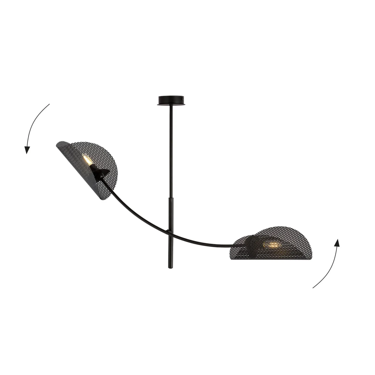 Deckenlampe Gladio, schwarz, zweiflammig