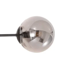 Deckenlampe Glassy, 4-flg. gekreuzt schwarz/grafit