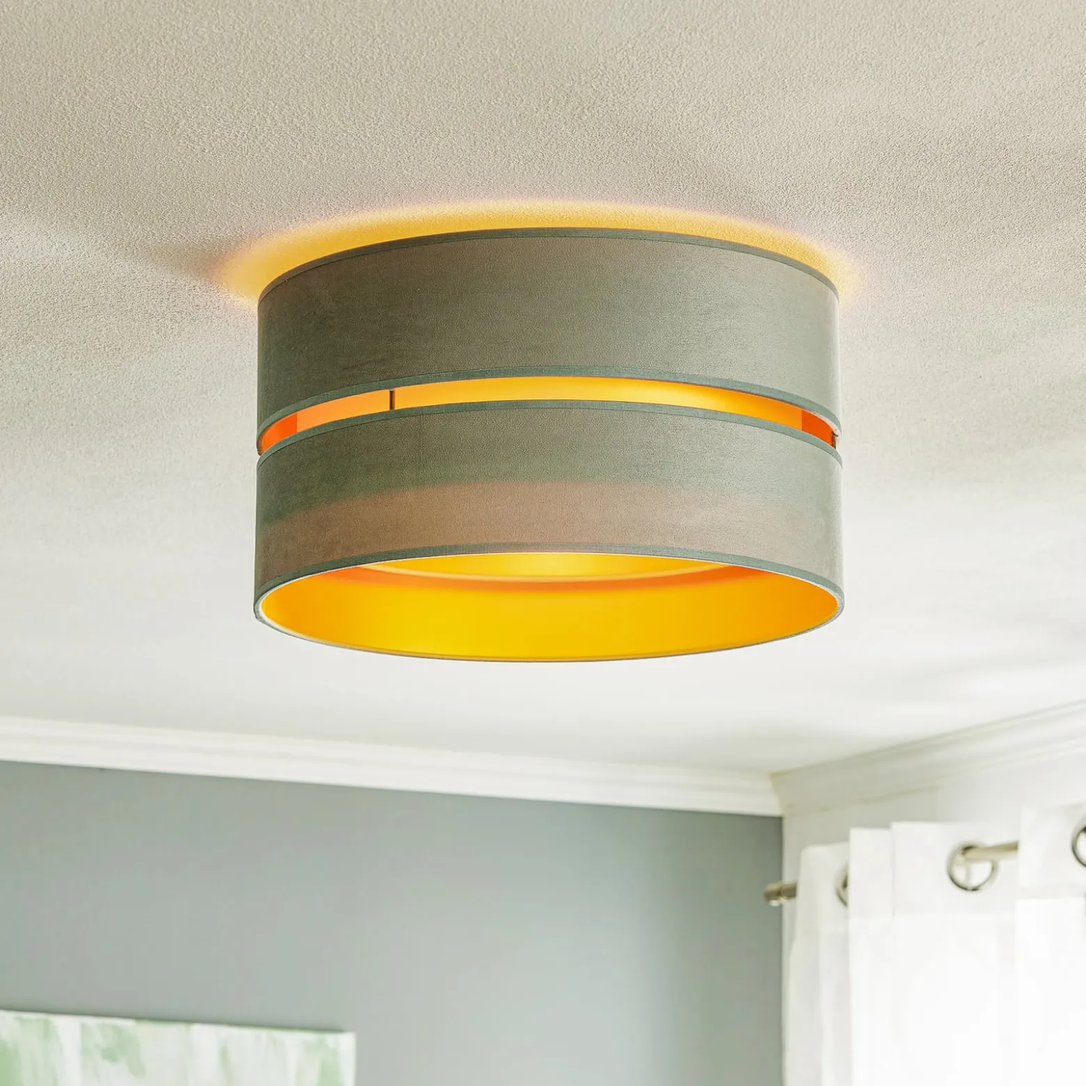 Deckenlampe Golden Duo Ø 40cm mintgrün/gold
