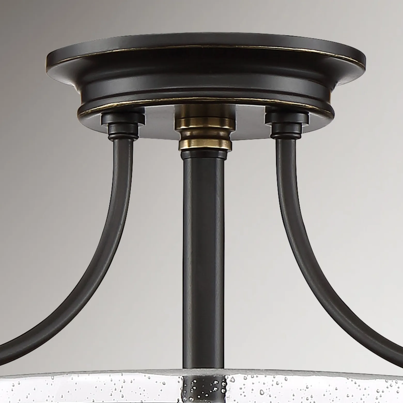Deckenlampe Griffin mit Abstand, Ø 42 cm, bronze/klar