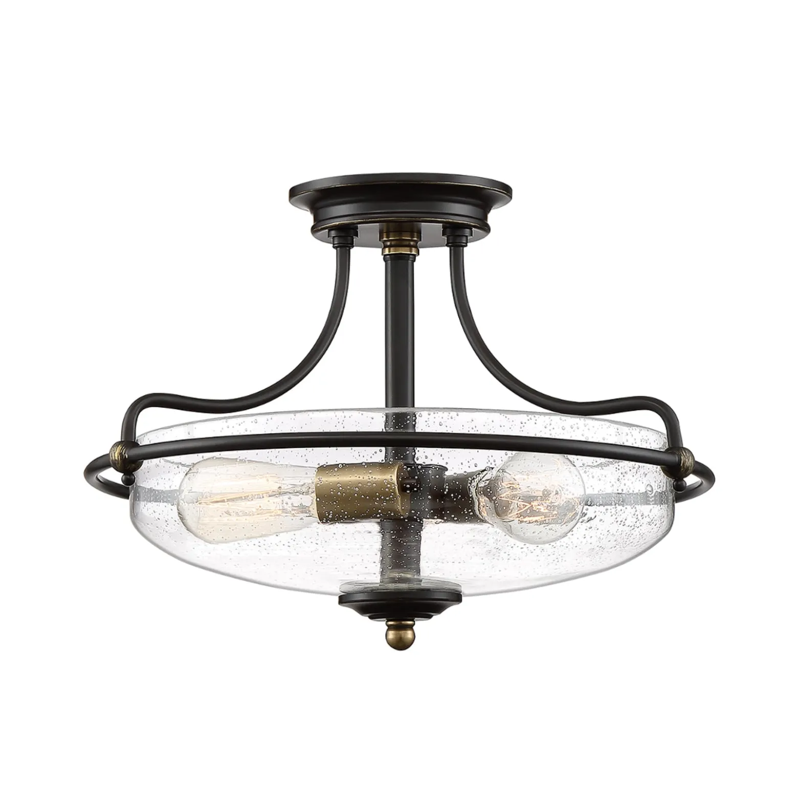 Deckenlampe Griffin mit Abstand, Ø 42 cm, bronze/klar