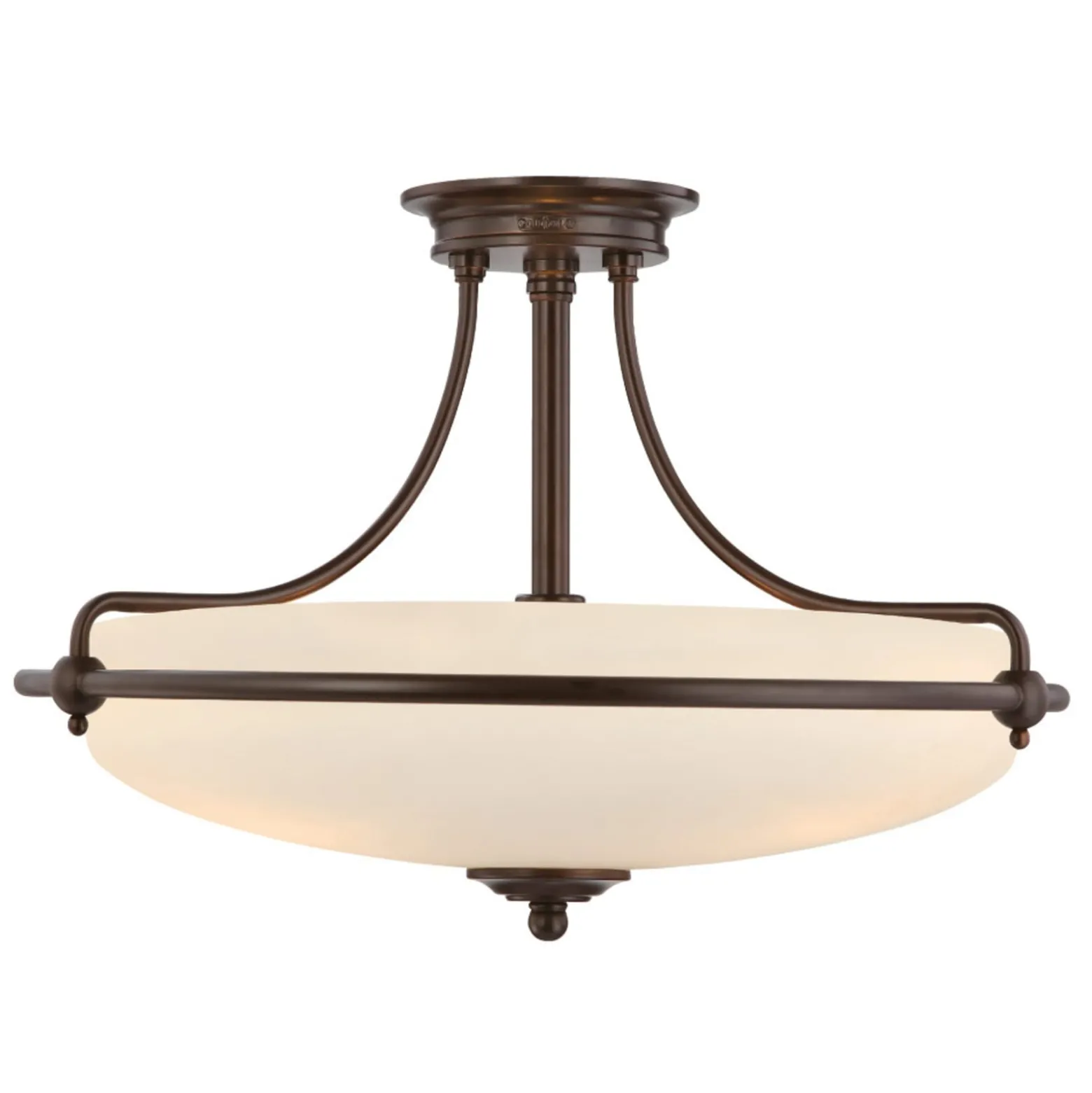 Deckenlampe Griffin mit Abstand, Ø 53 cm, bronze/opal