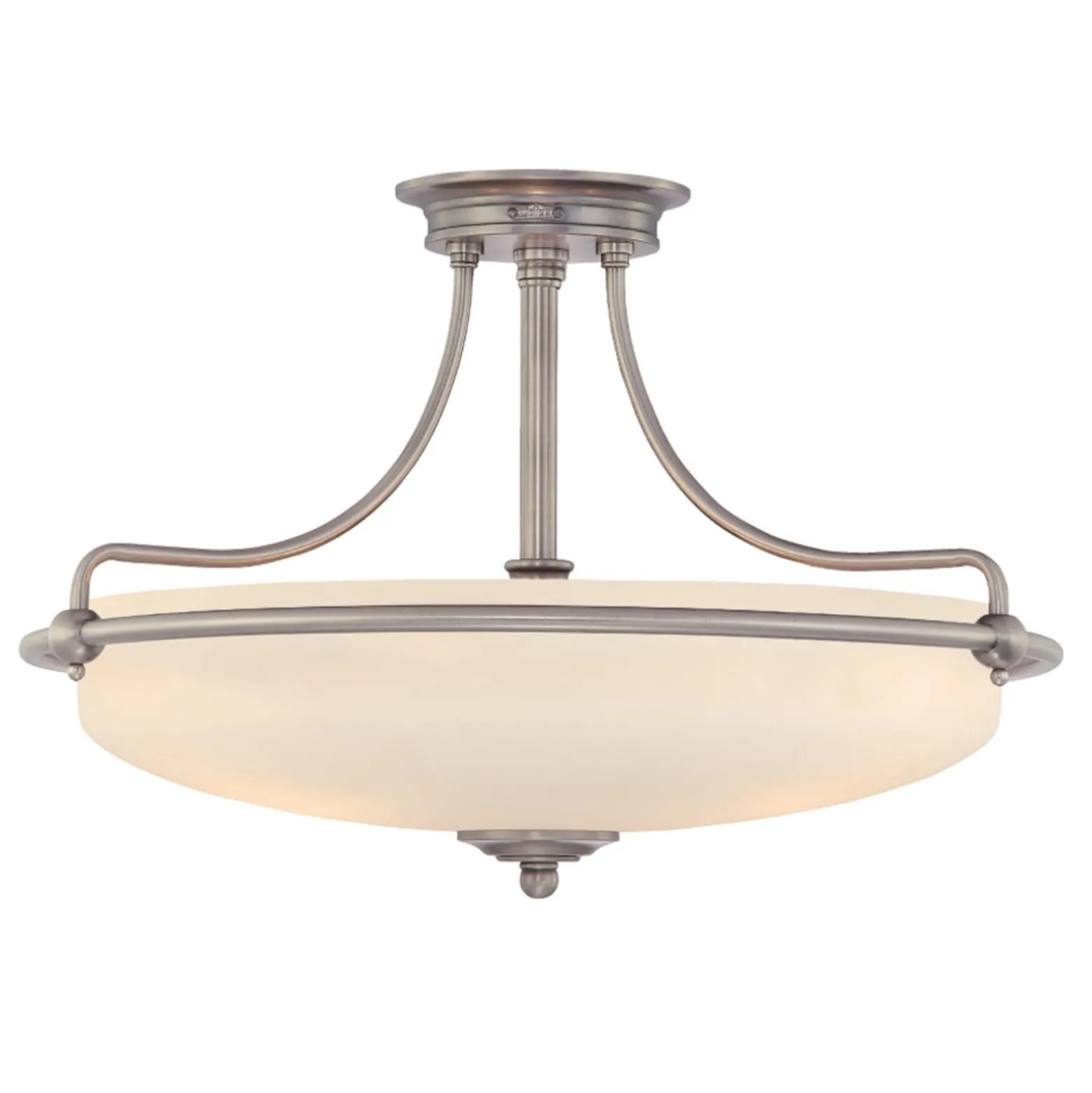 Deckenlampe Griffin mit Abstand, nickel, Ø 57 cm