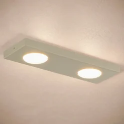 Deckenlampe Hero, grau-beige, 2fl., 35 x 12 cm, Metall, GX53