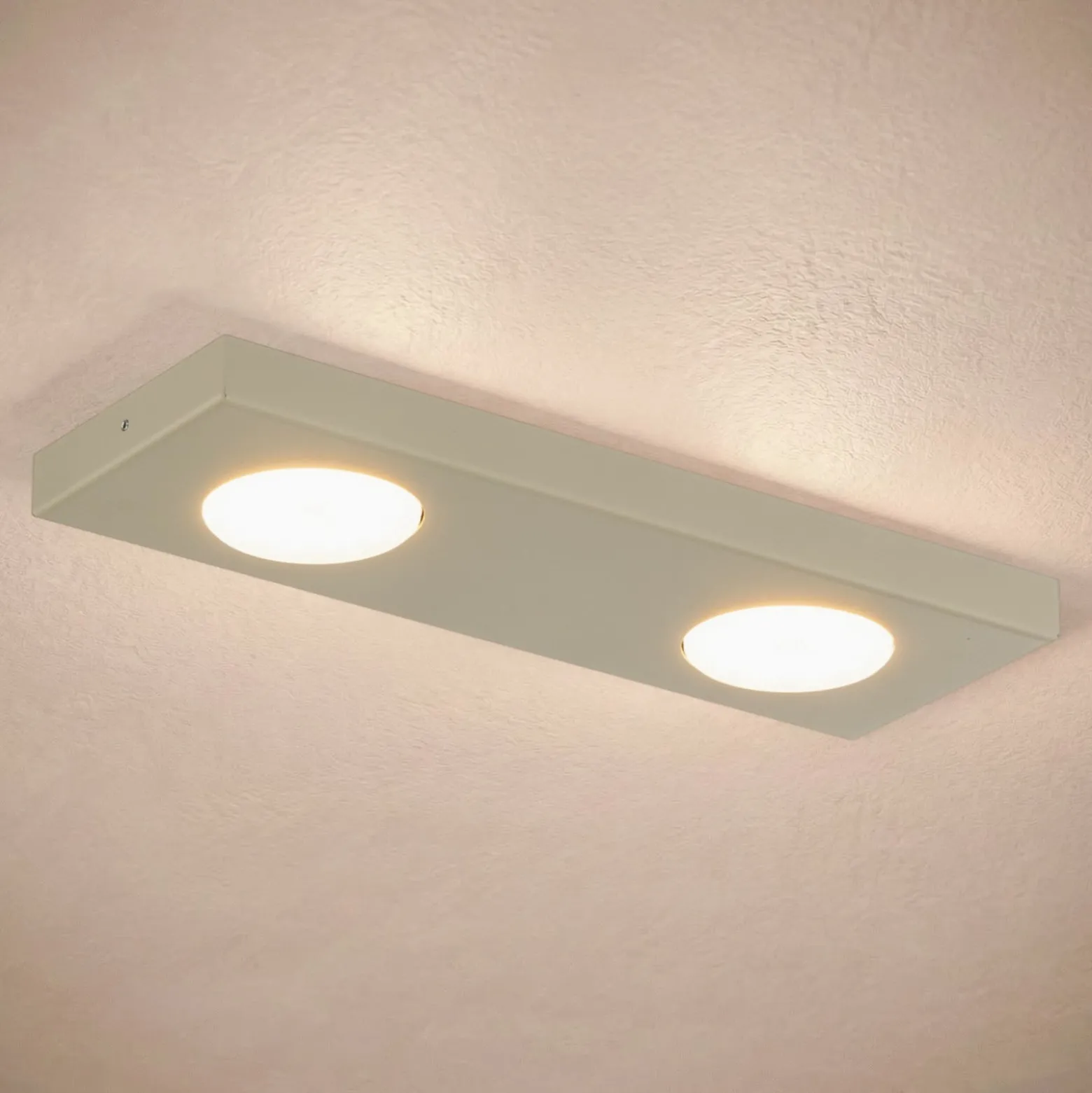 Deckenlampe Hero, grau-beige, 2fl., 35 x 12 cm, Metall, GX53