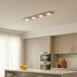 Deckenlampe Hero grau-beige, 4-fl., 75 x 12 cm, Metall, GX53