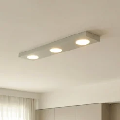 Deckenlampe Hero grau-beige, 55 x 12 cm, 3-fl., Metall GX53