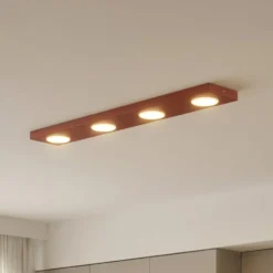 Deckenlampe Hero, rot, 4-fl., 75 x 12 cm, Metall, GX53