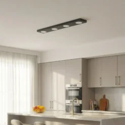 Deckenlampe Hero, schwarz, 4-fl., 75 x 12 cm, Metall, GX53