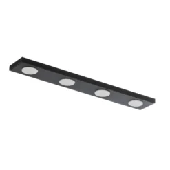 Deckenlampe Hero, schwarz, 4-fl., 75 x 12 cm, Metall, GX53
