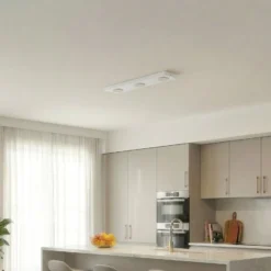 Deckenlampe Hero, weiß, 55 x 12 cm, 3-fl., Metall, GX53