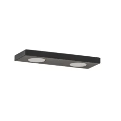Deckenlampe Hero, 12 x 35 cm, 2-flg., schwarz, Metall, GX53