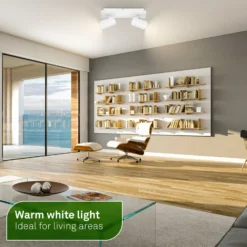 Deckenlampe Isil A, weiß, 2-flammig, Metall, drehbar