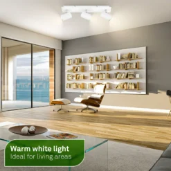 Deckenlampe Isil A, weiß, 3-flammig, Metall, drehbar