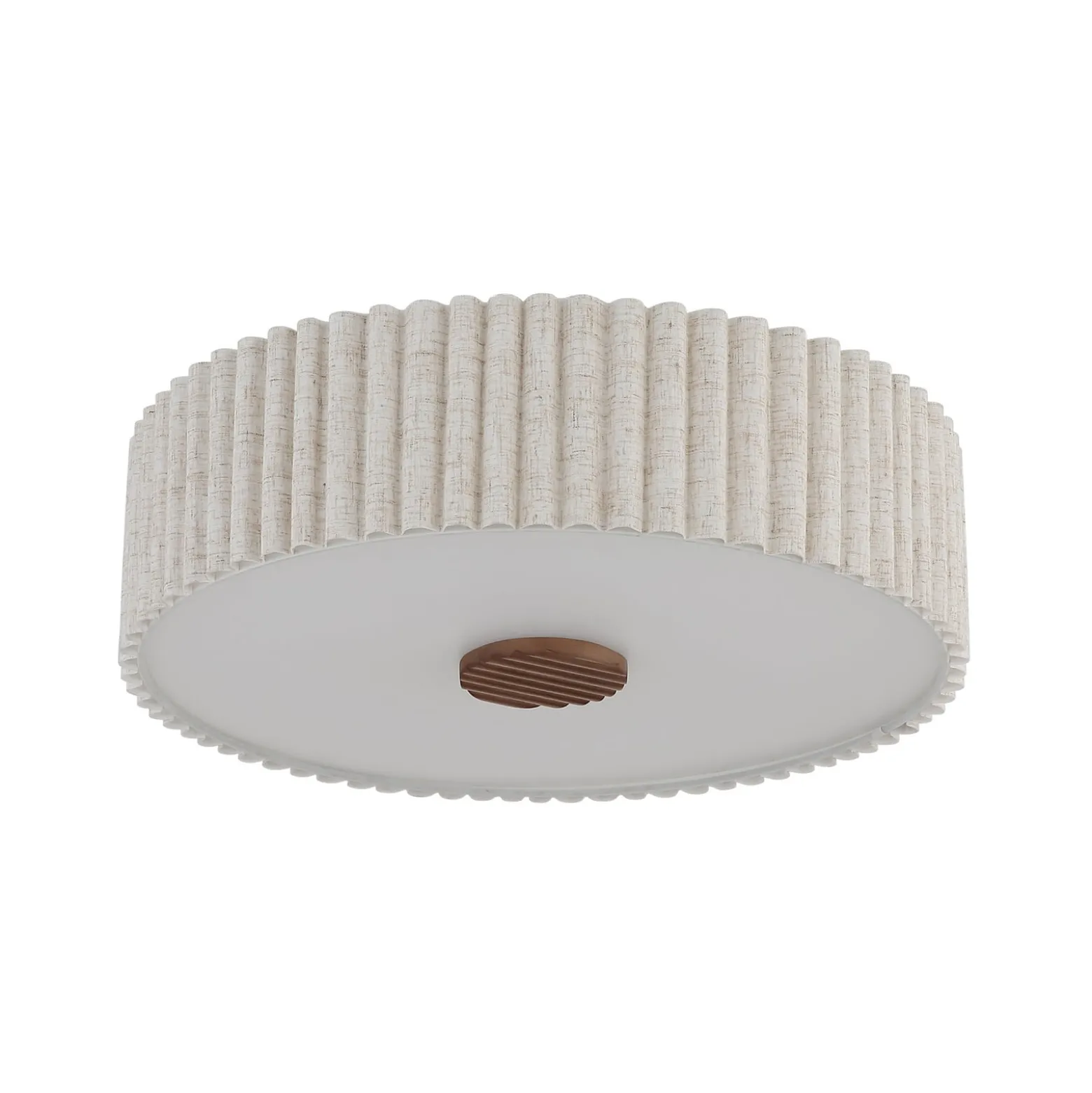 Deckenlampe Jannie, natur, Leinen, 3-flammig, Ø 50 cm, E27