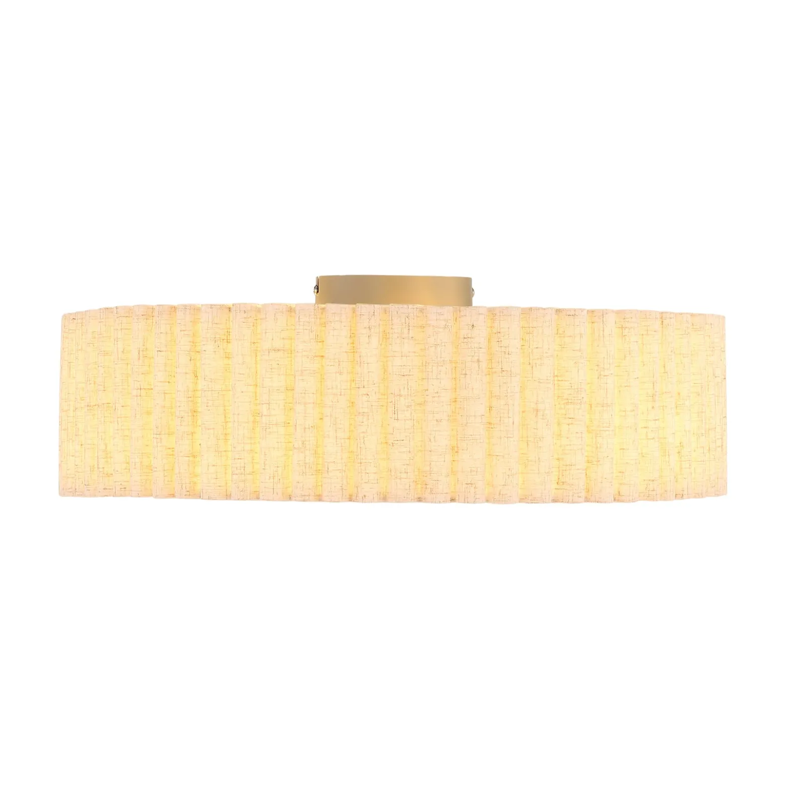Deckenlampe Jannie, natur, Leinen, 3-flammig, Ø 50 cm, E27
