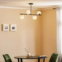 Deckenlampe Kiba, schwarz/gold, vierflammig