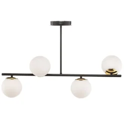 Deckenlampe Kiba, schwarz/gold, vierflammig