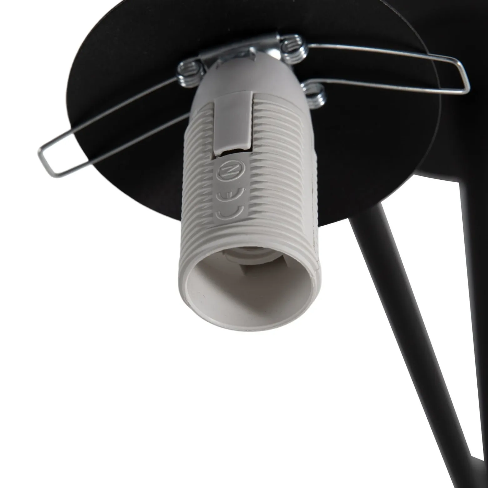 Deckenlampe Korek, schwarz/weiß, Glas, 75 cm, 7-flg., E14