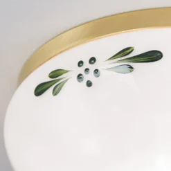 Deckenlampe Landhaus Messing opal grün Ø 21 cm