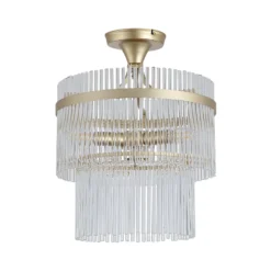 Deckenlampe Lara, Ø 35 cm, goldfarben/klar, Glas/Metall