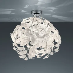Deckenlampe Leavy, Ø 38 cm, chrom/weiß, Kunststoff