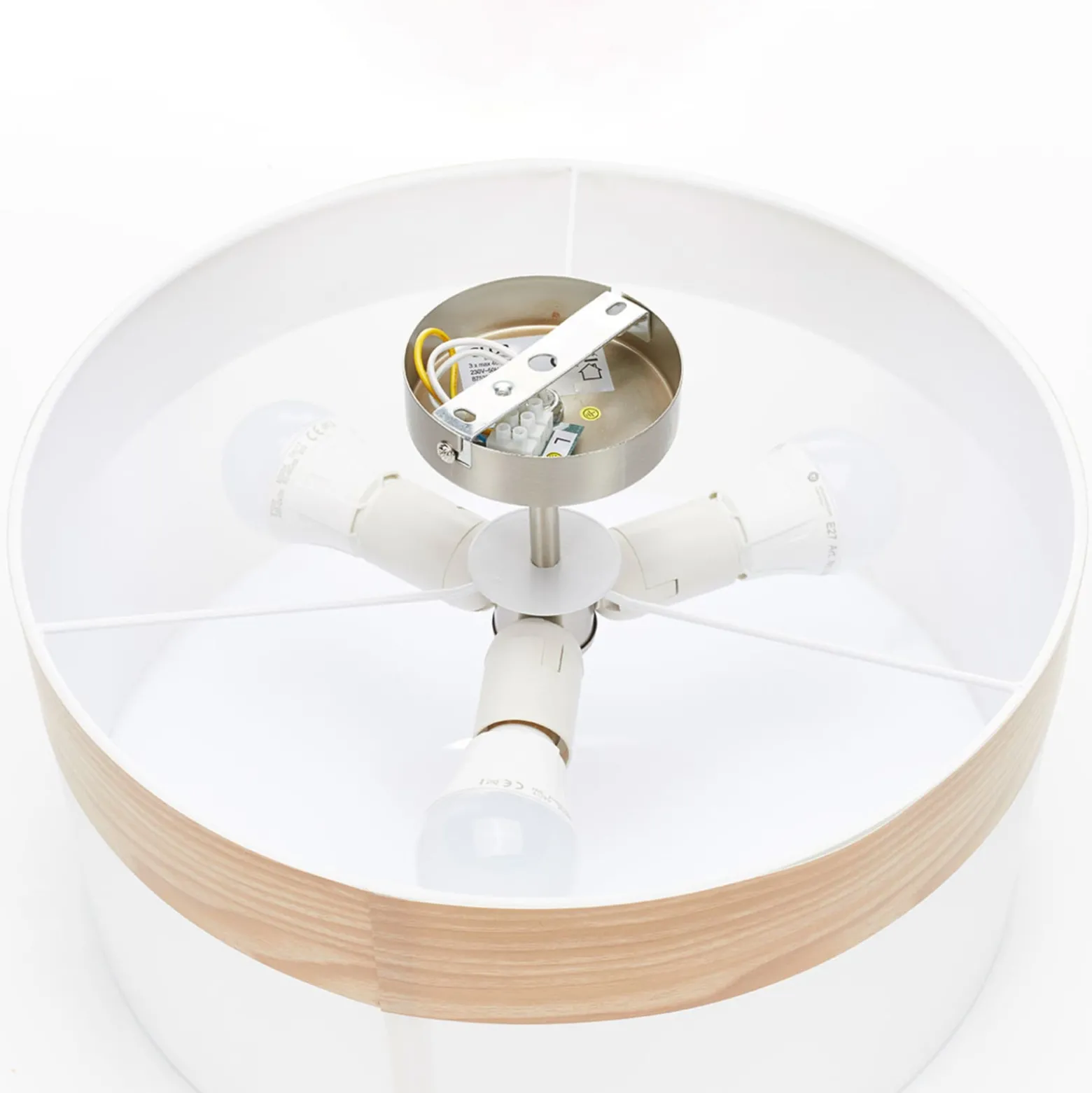 Deckenlampe Libba mit Dekor in Holzoptik