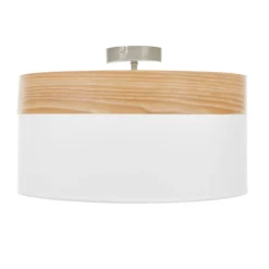 Deckenlampe Libba mit Dekor in Holzoptik