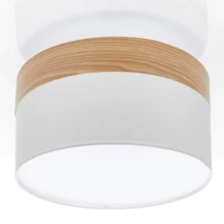 Deckenlampe Libba mit Dekor in Holzoptik