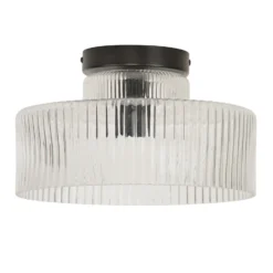 Deckenlampe Lorenzo, klar/schwarz, Ø 28 cm, Glas