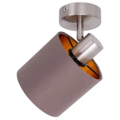 Deckenlampe Maron einflammig Textil, braun/gold