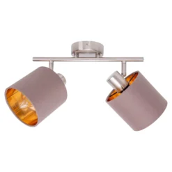 Deckenlampe Maron zweiflammig Textil, braun/gold