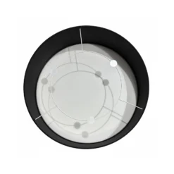 Deckenlampe Marshall, schwarz, Ø 50 cm, Metall/Rattan