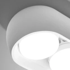 Deckenlampe Mysia, 2-flammig, 20 cm, weiß, Gips, GX53